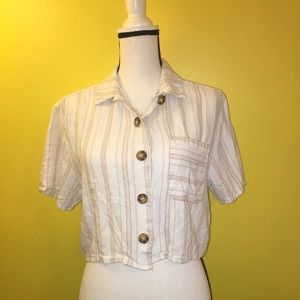 Cotton on cropped button up!